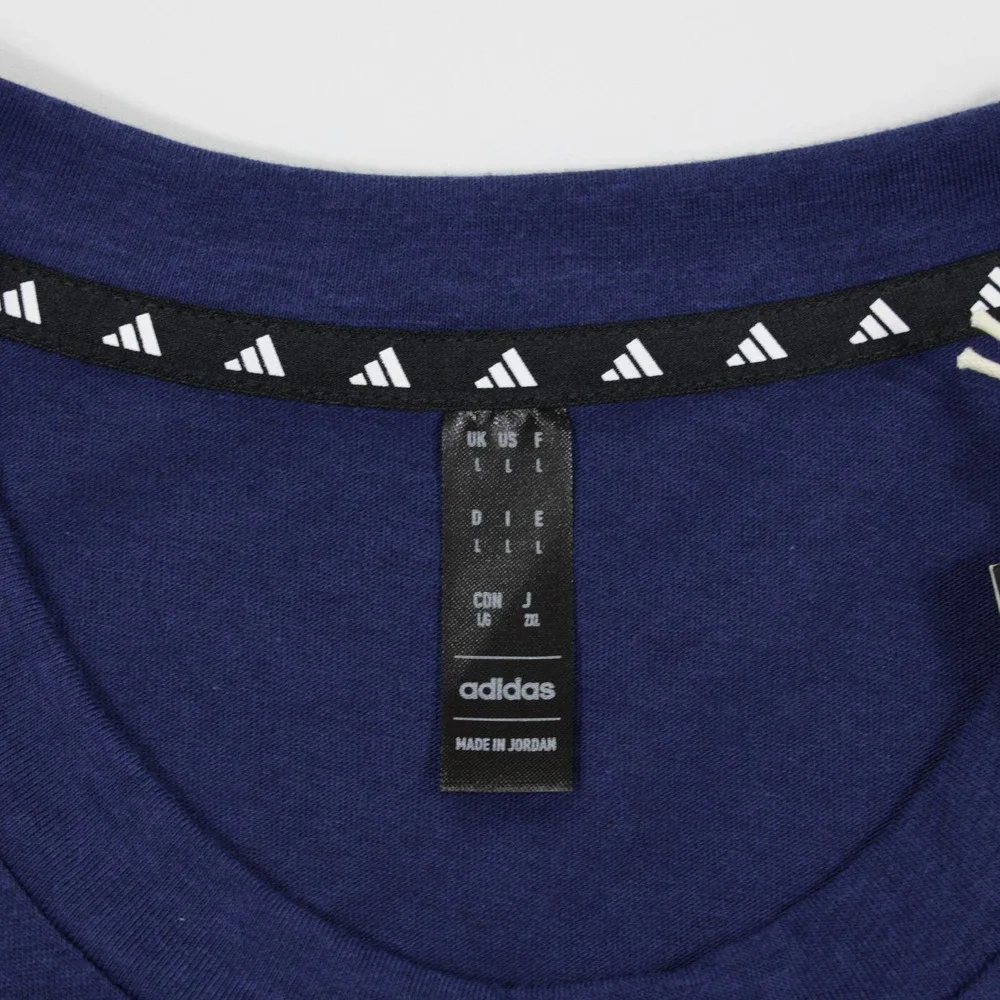 Adidas Men's Crew Neck Short Sleeve Feel Ready Training Tee Dark‎ Blue Size L - Picture 8 of 8